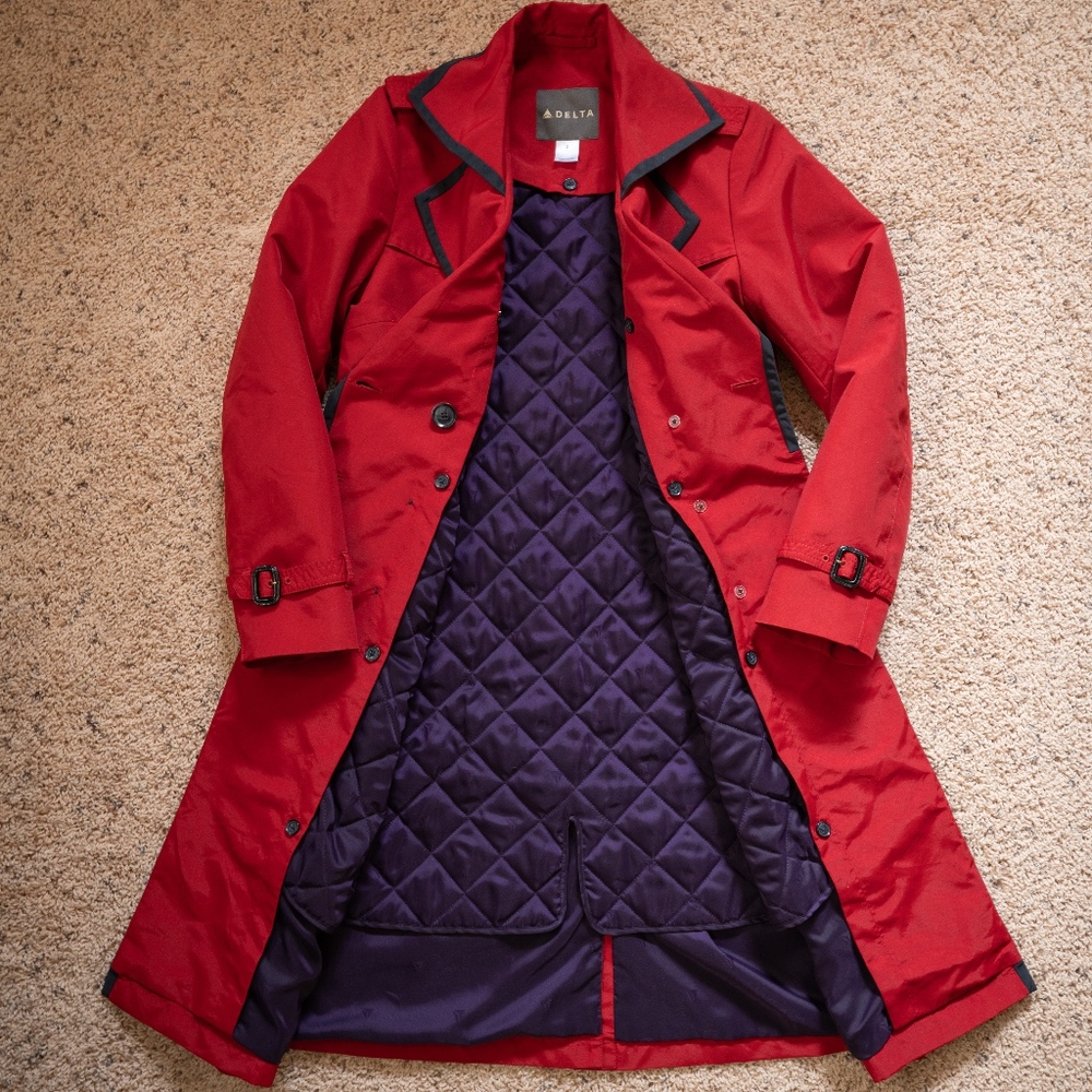Delta Air Lines Women's Passport Plum Trench Coat